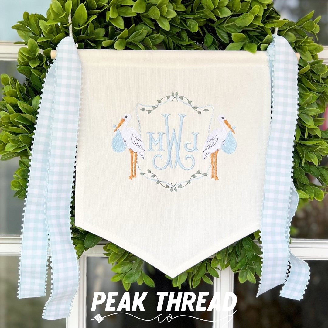 Welcome Baby Stork Banner