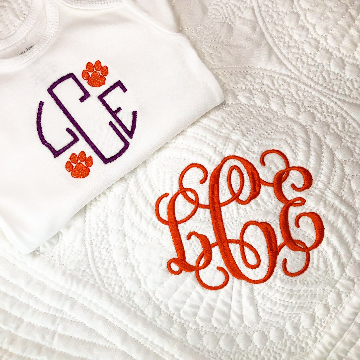 Monogrammed Heirloom Baby Quilt