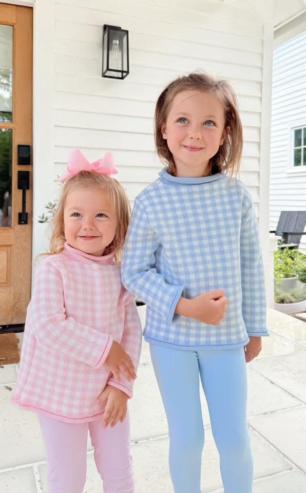 Gingham Roll Neck Sweater PRE-ORDER
