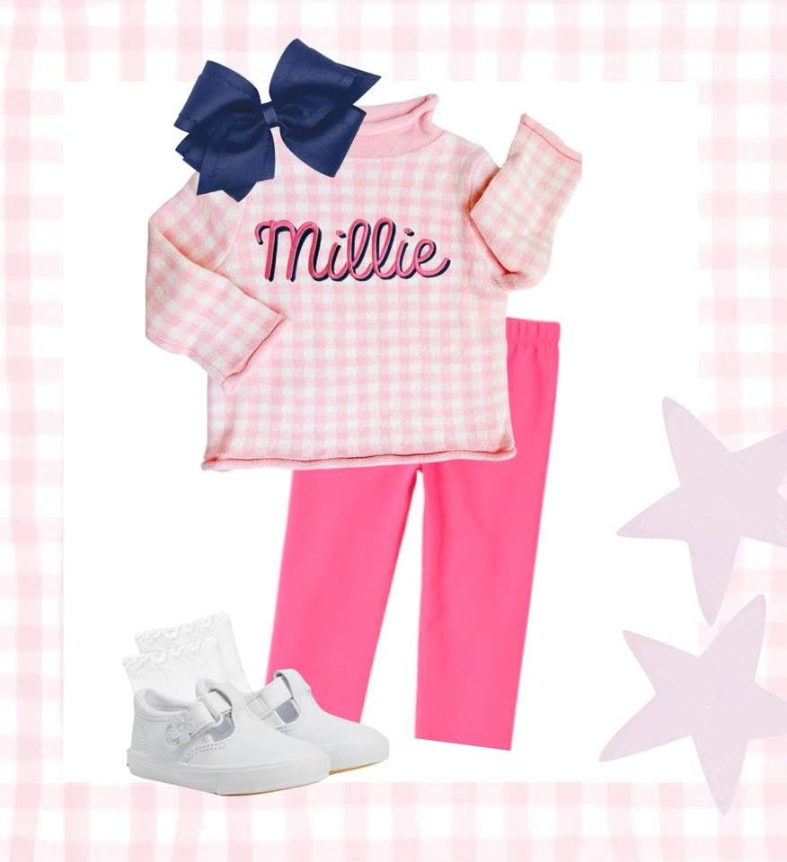 Gingham Roll Neck Sweater PRE-ORDER