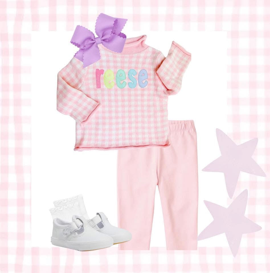 Gingham Roll Neck Sweater PRE-ORDER