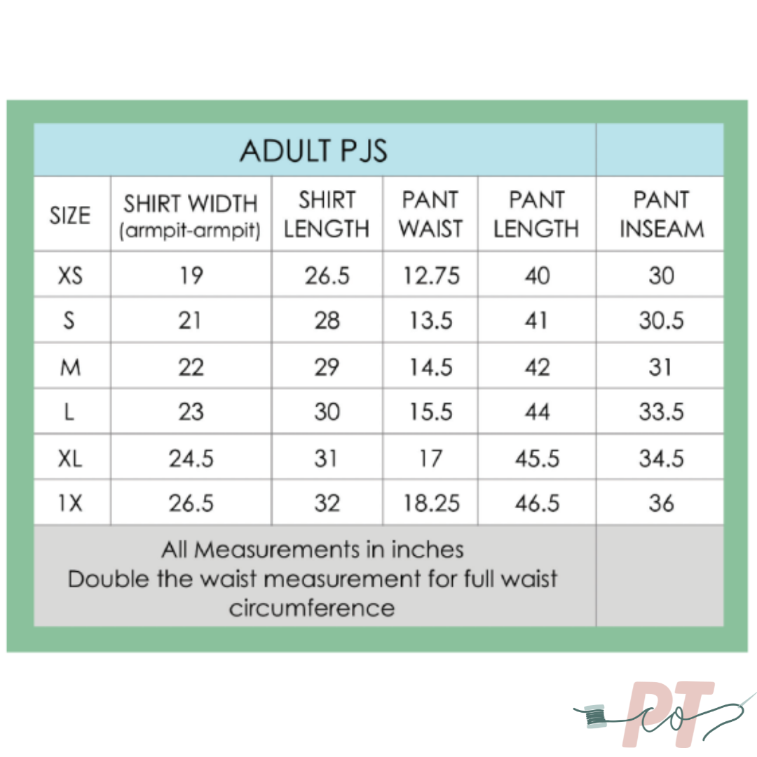 CHRISTMAS PRE-ORDER - Adult Unisex Button Pajama Set