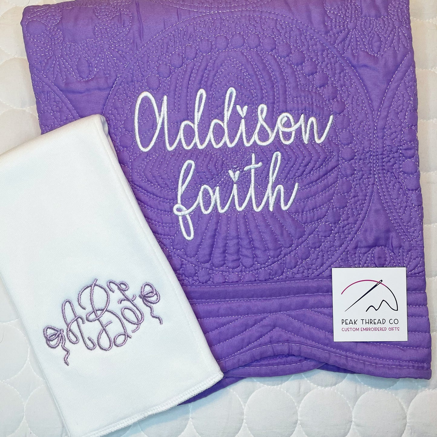 Monogrammed Heirloom Baby Quilt