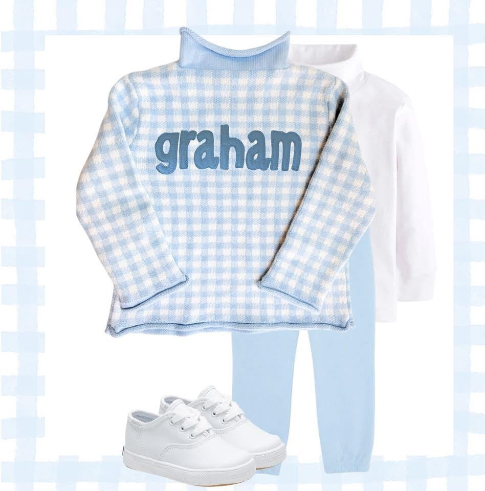 Gingham Roll Neck Sweater PRE-ORDER