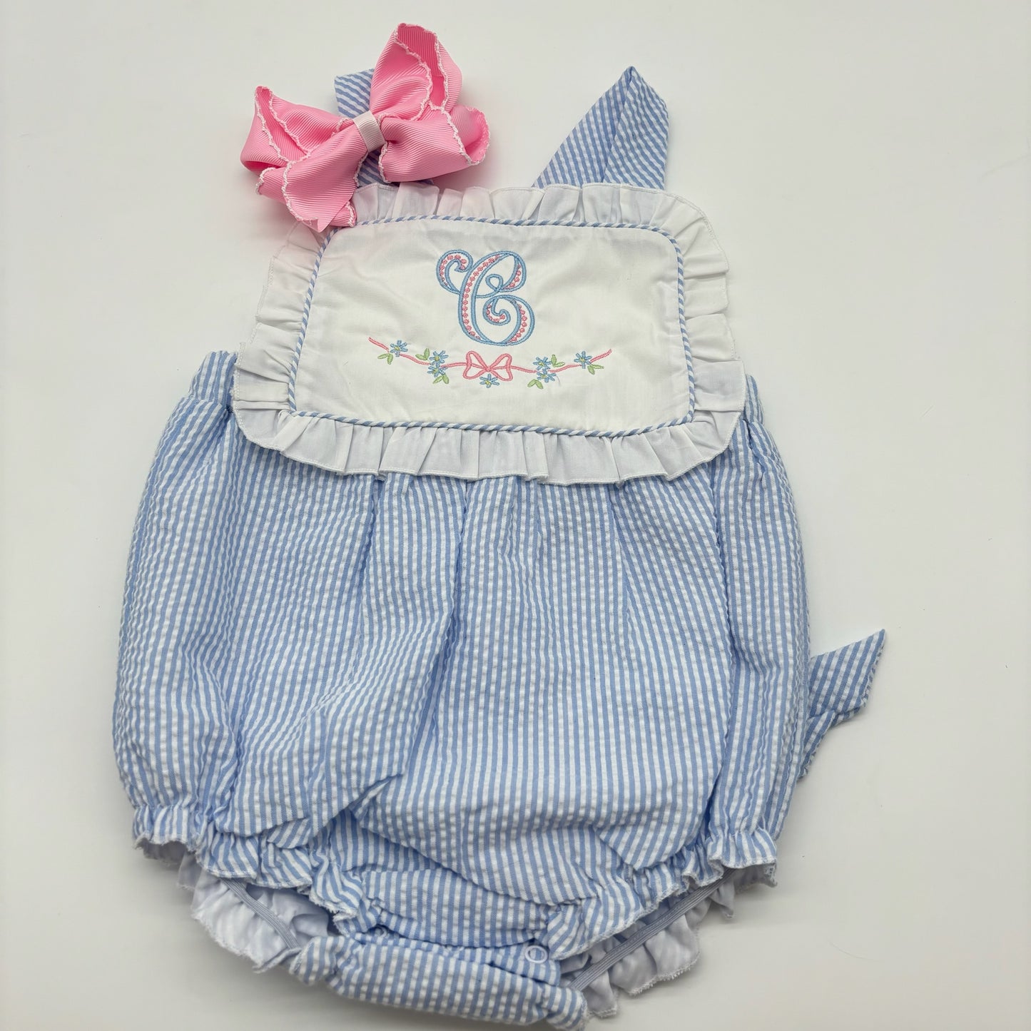Seersucker Ruffle Sunsuit