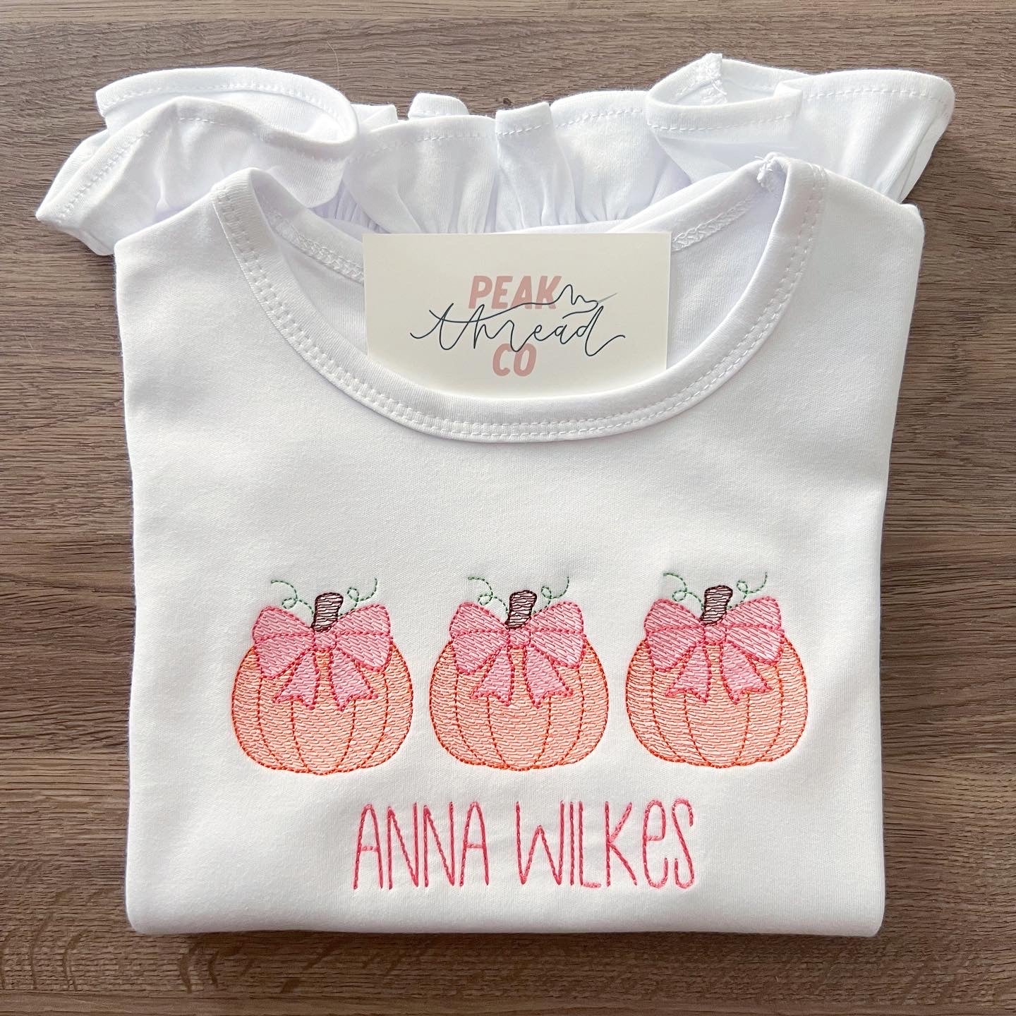 Pumpkin Trio with Bows Tee