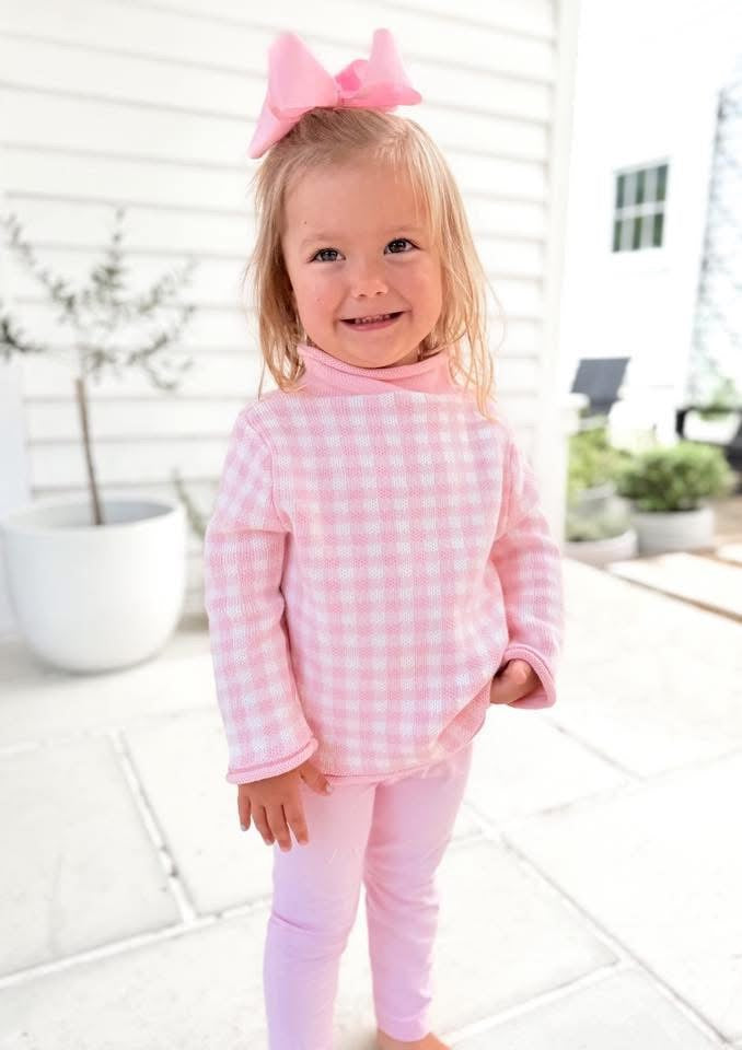 Gingham Roll Neck Sweater PRE-ORDER