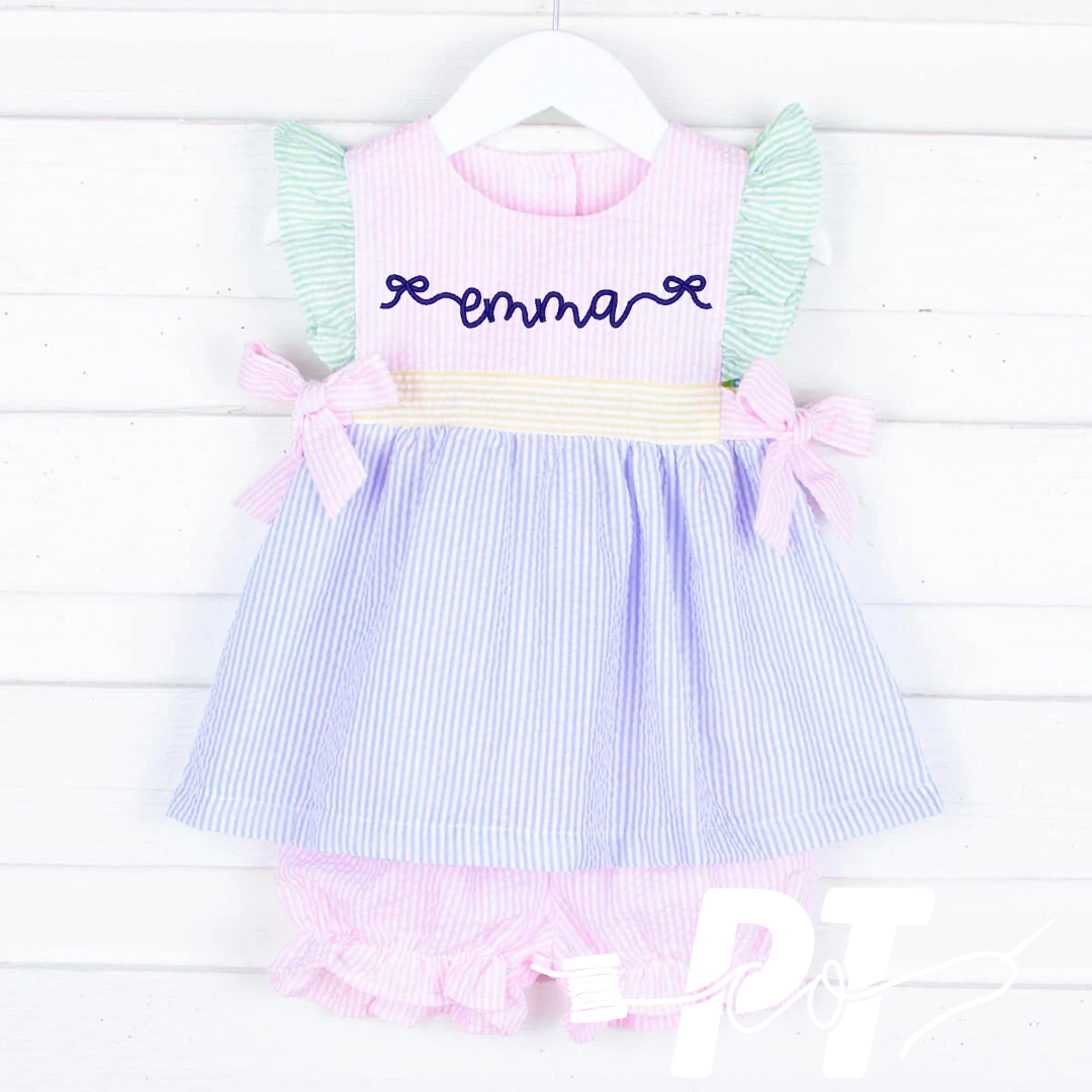 Seersucker Color Bloomer Set