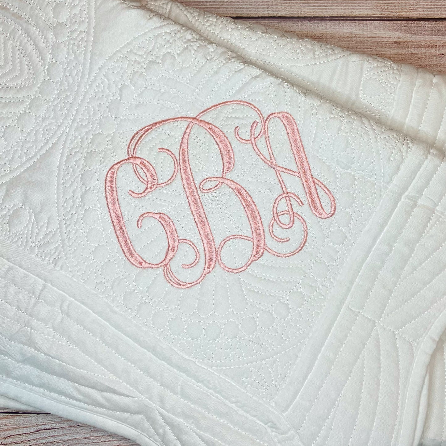 Monogrammed Heirloom Baby Quilt