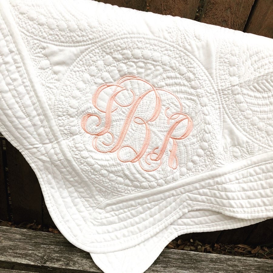 Monogrammed Heirloom Baby Quilt