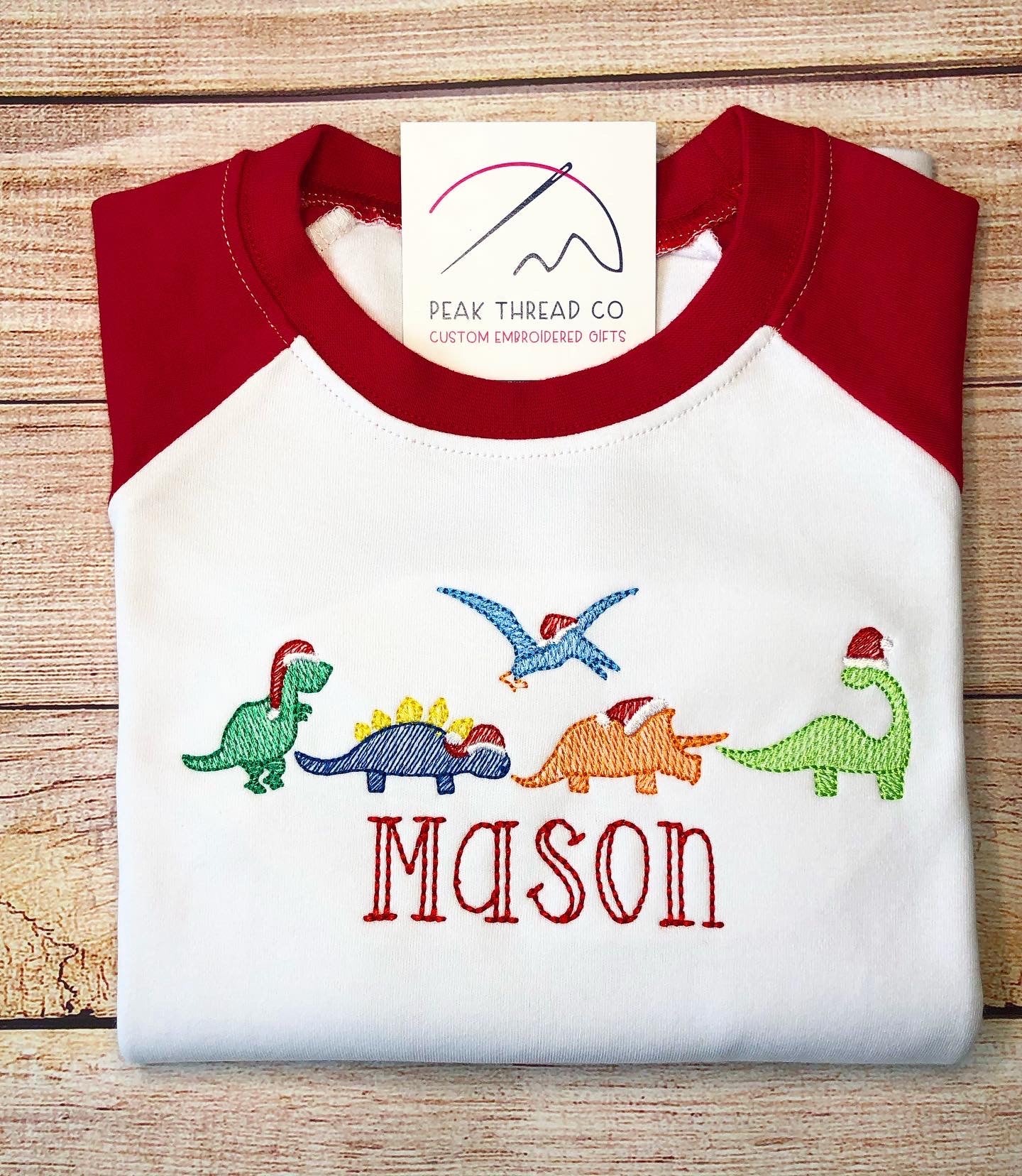 Santa Hat Dino Tee