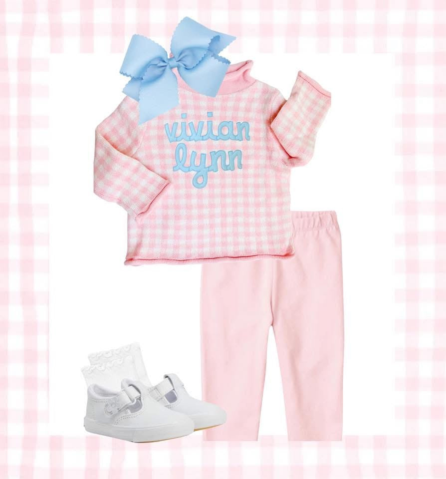 Gingham Roll Neck Sweater PRE-ORDER