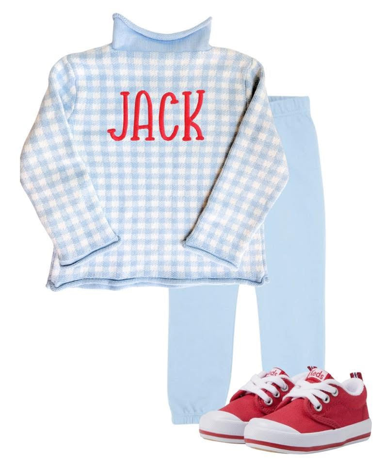 Gingham Roll Neck Sweater PRE-ORDER