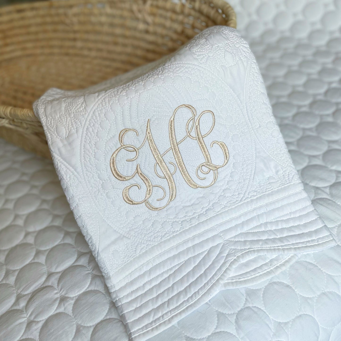 Monogrammed Heirloom Baby Quilt