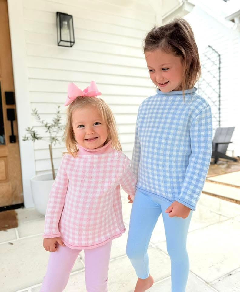 Gingham Roll Neck Sweater PRE-ORDER