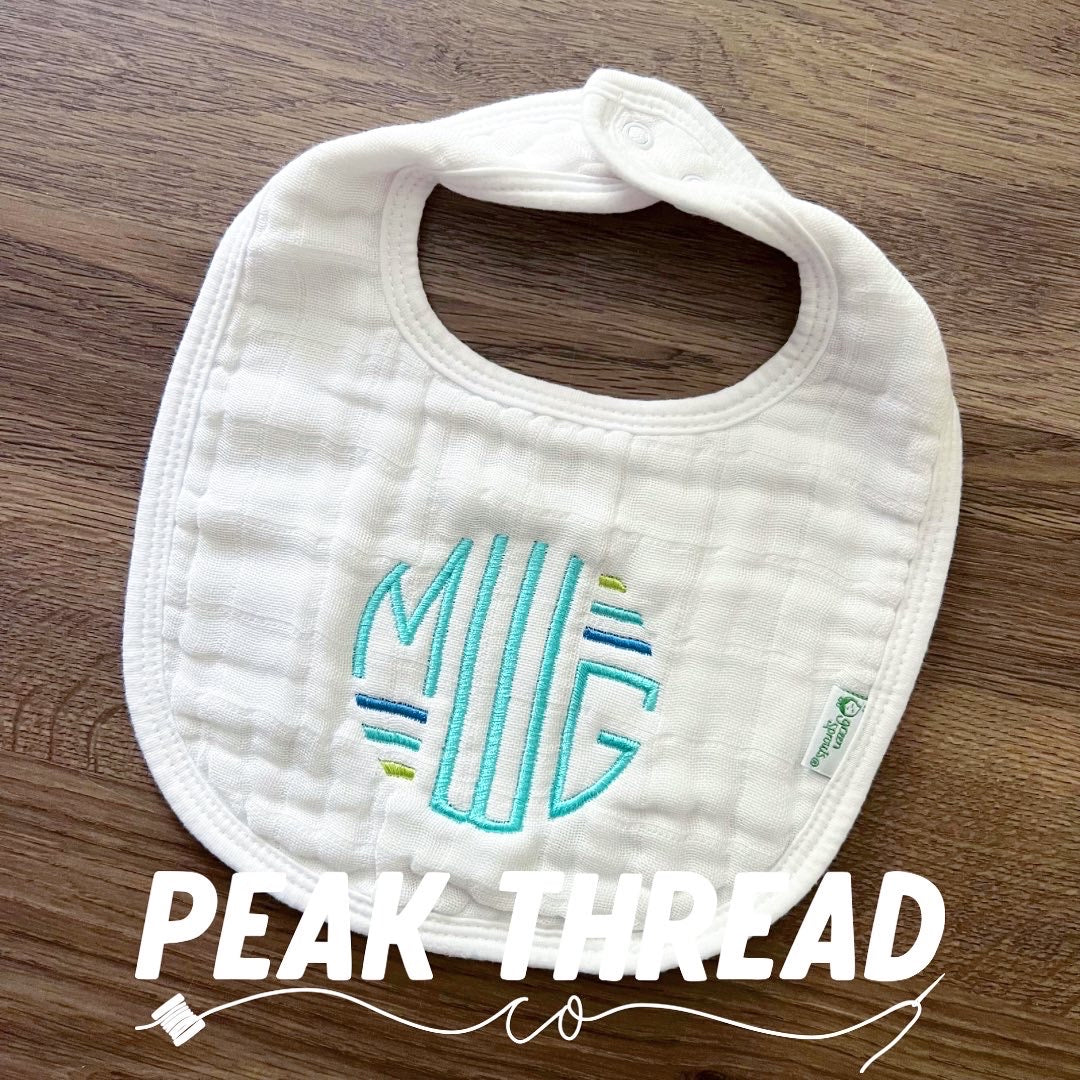 Muslin Bib with Roundlines Monogram