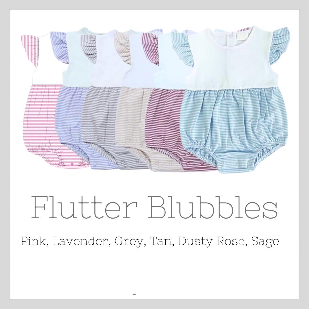 *Pre-Order* Flutter Sleeve Striped Bubble