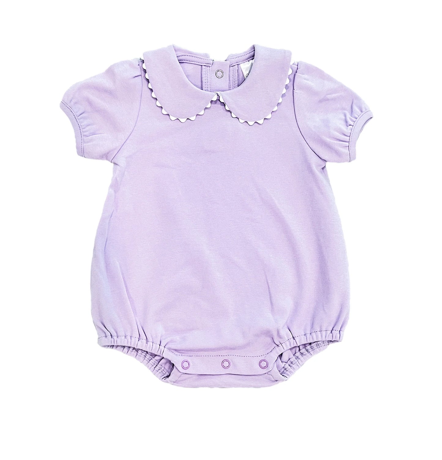 Short Sleeve Scalloped Collar Bubble
