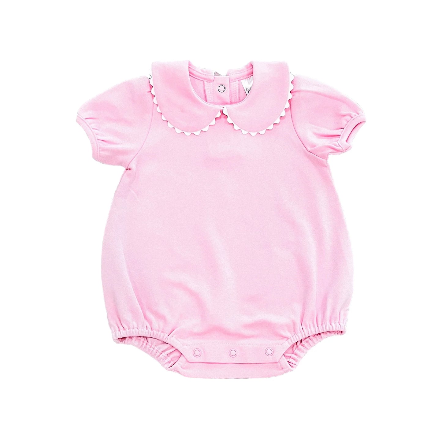 Short Sleeve Scalloped Collar Bubble