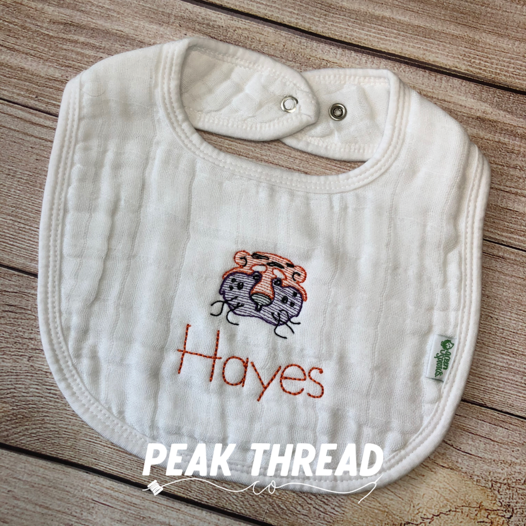 Tiger Muslin Bib and Burp Cloth Set