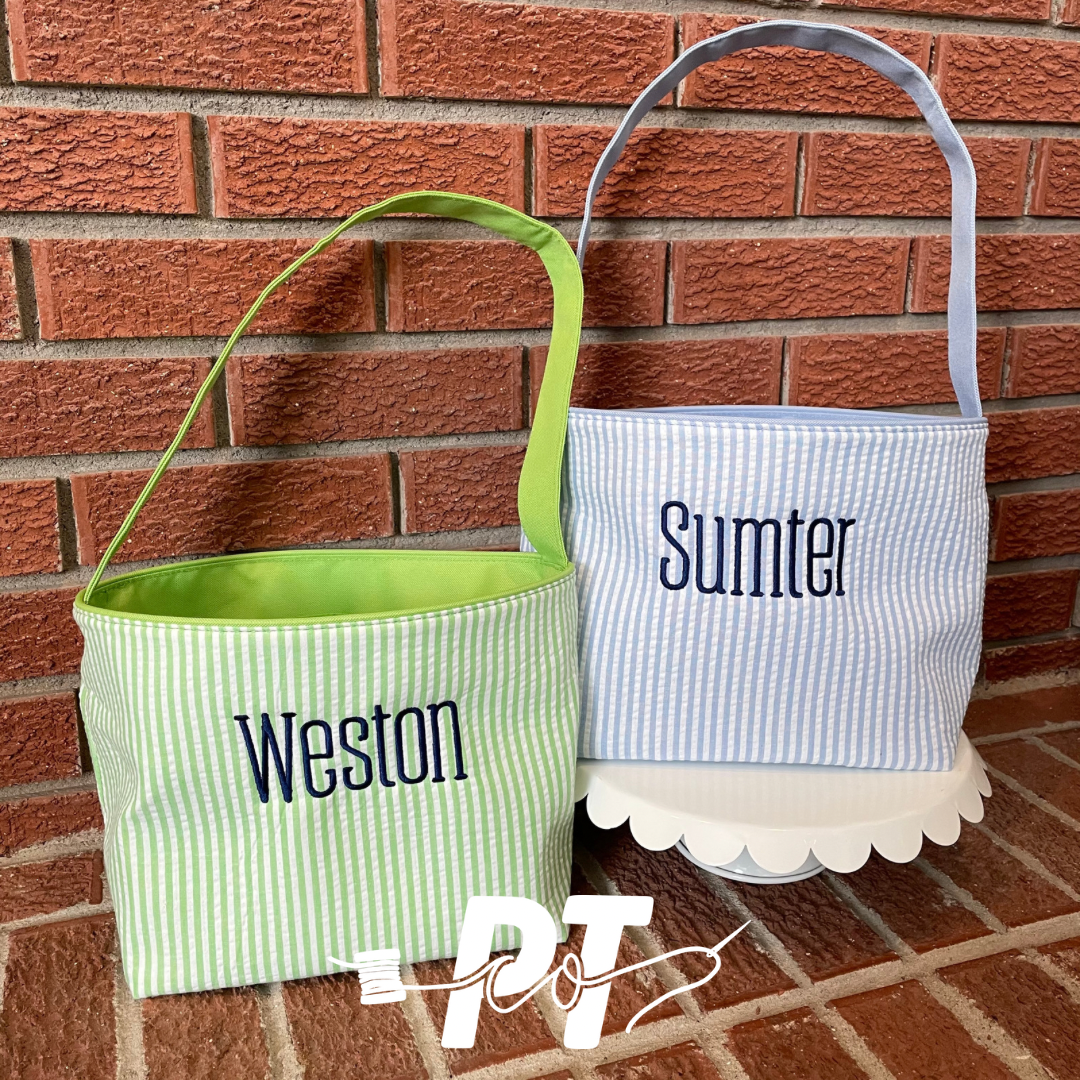 Seersucker Easter Bucket