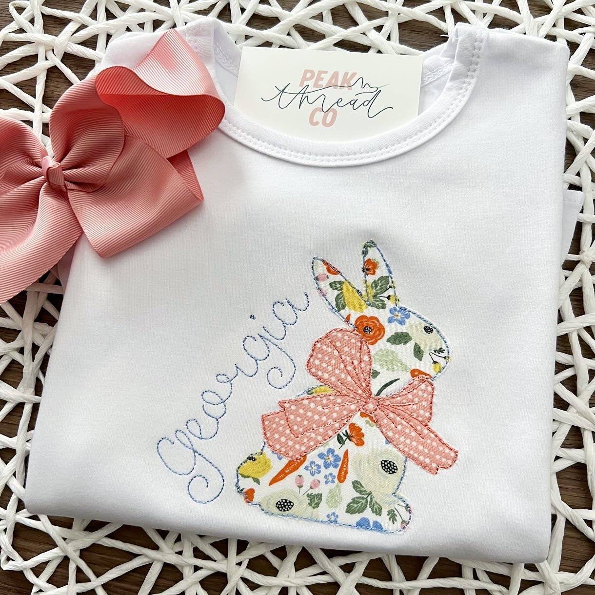 Simple Bunny with Bow Tee
