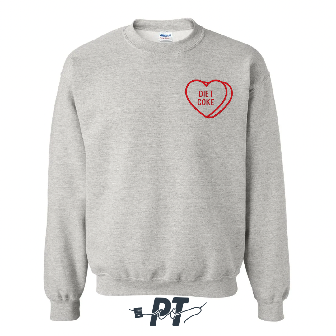 Adult Conversation Heart Crewneck Sweatshirt