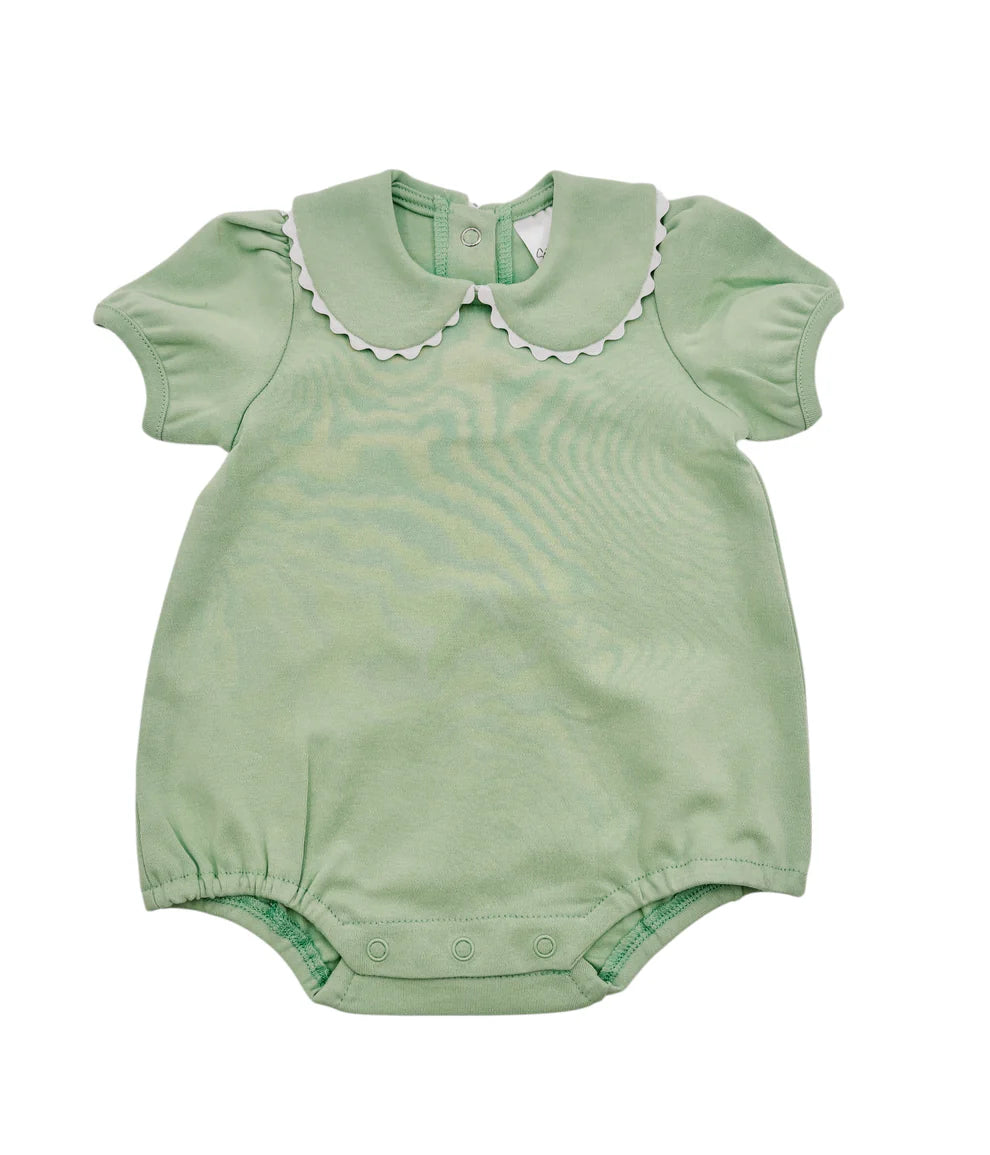 Short Sleeve Scalloped Collar Bubble