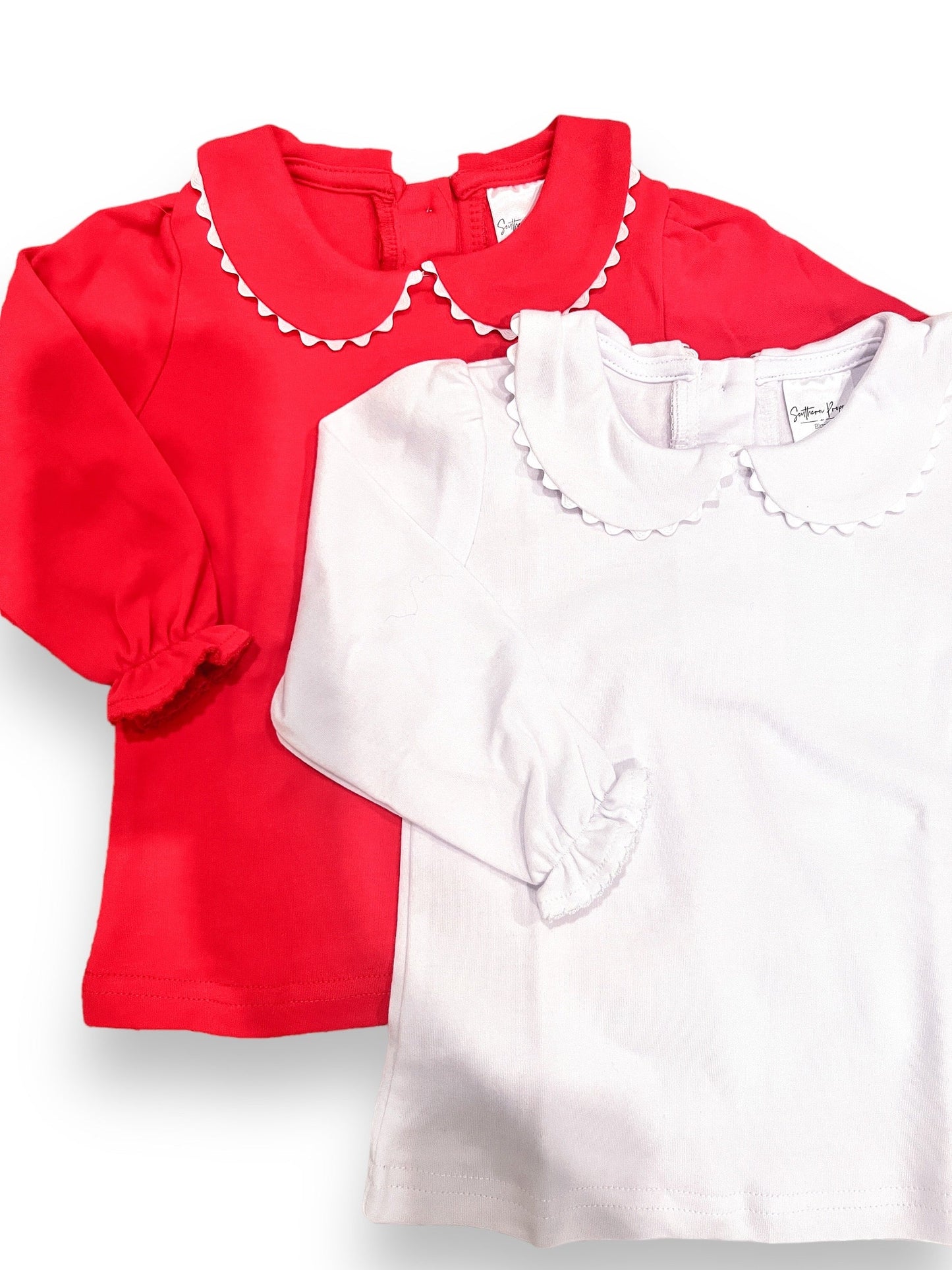 Long Sleeve Scalloped Collar Top