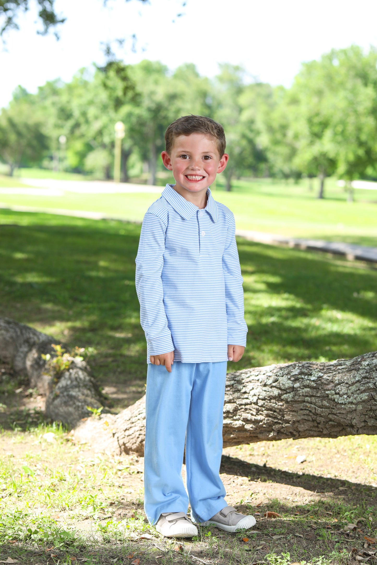 Michael Long Sleeve Stripe Polo