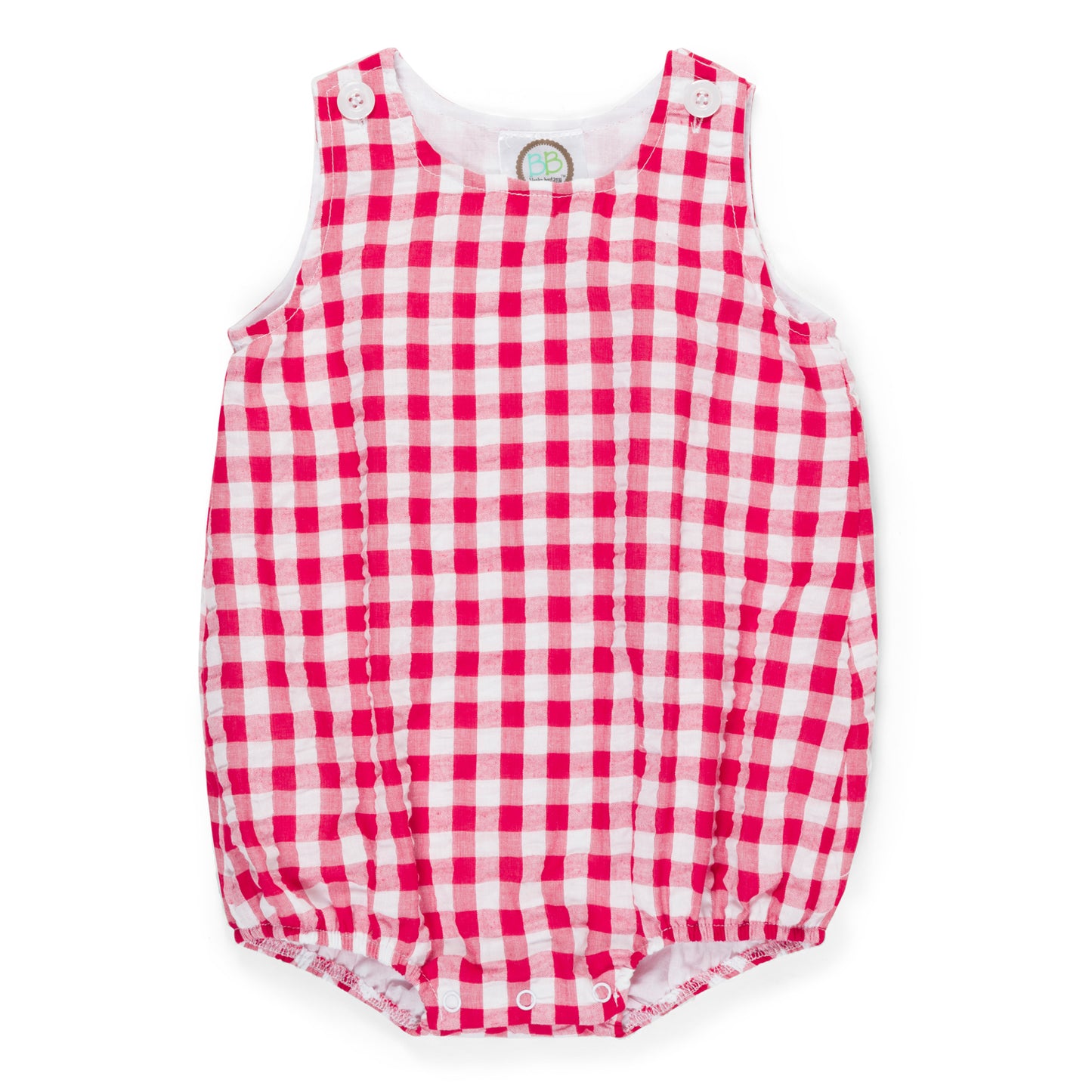 Unisex Gingham Button Bubble