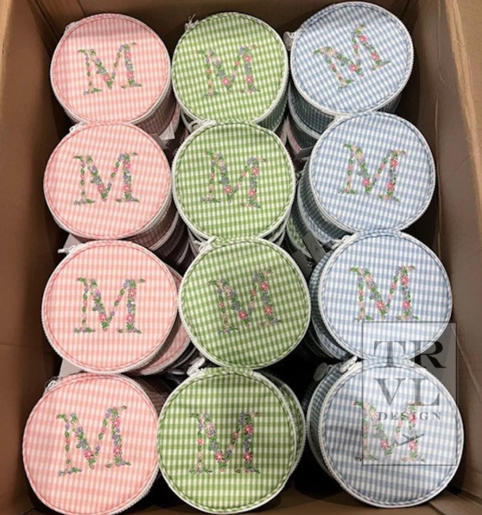 TRVL Floral Monogram Round
