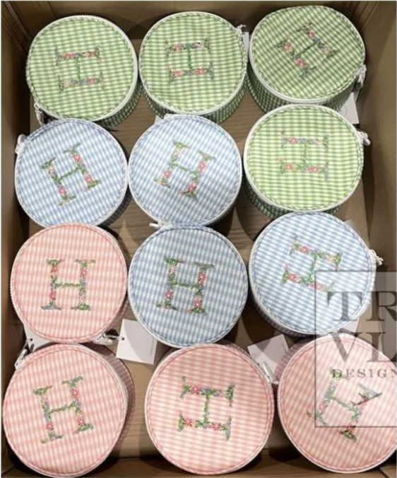 TRVL Floral Monogram Round