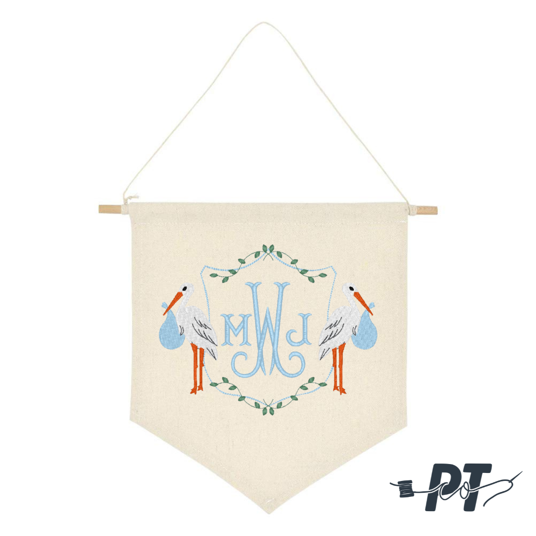 Welcome Baby Stork Banner