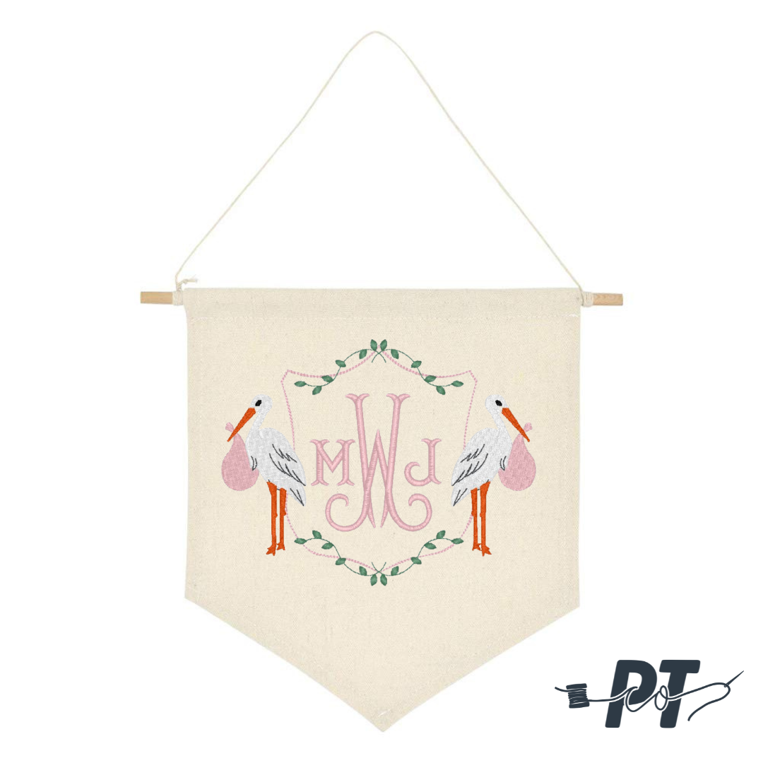 Welcome Baby Stork Banner
