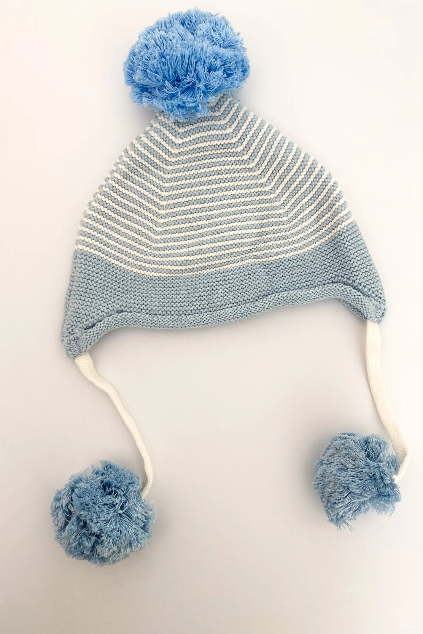 Stripe Pom Pom Hat