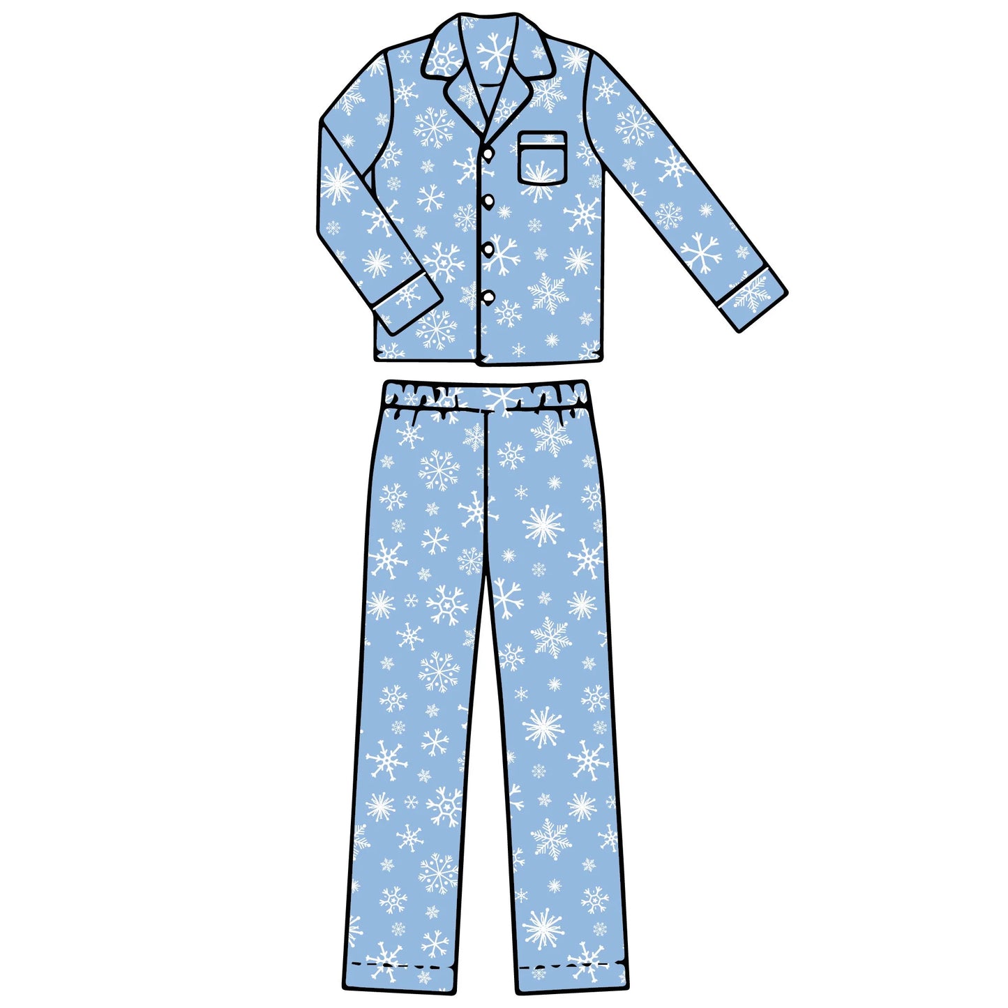 CHRISTMAS PRE-ORDER - Adult Unisex Button Pajama Set