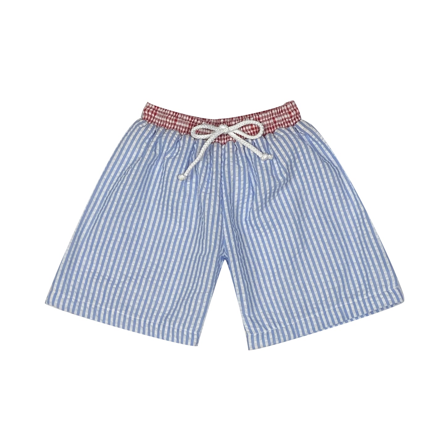 Boys Seersucker Swim Trunks