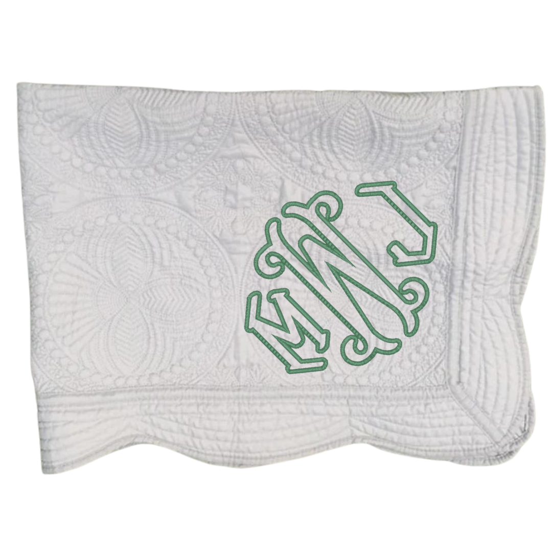 Monogrammed Heirloom Baby Quilt