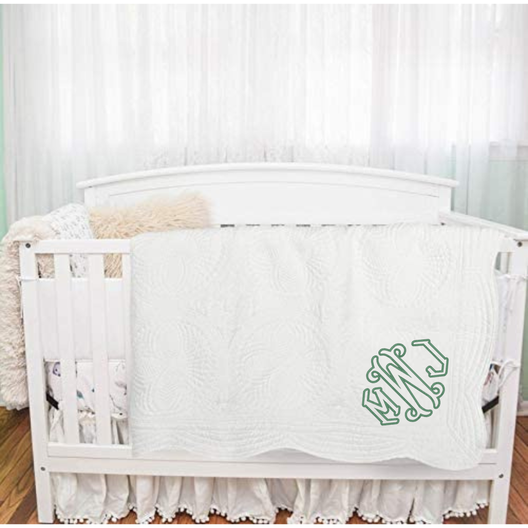 Monogrammed Heirloom Baby Quilt