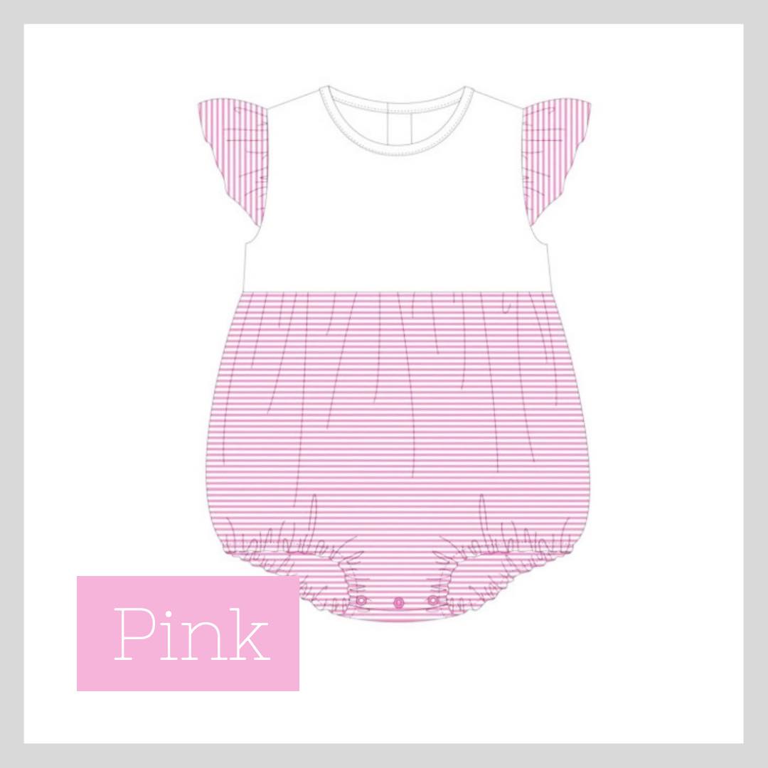 *Pre-Order* Flutter Sleeve Striped Bubble