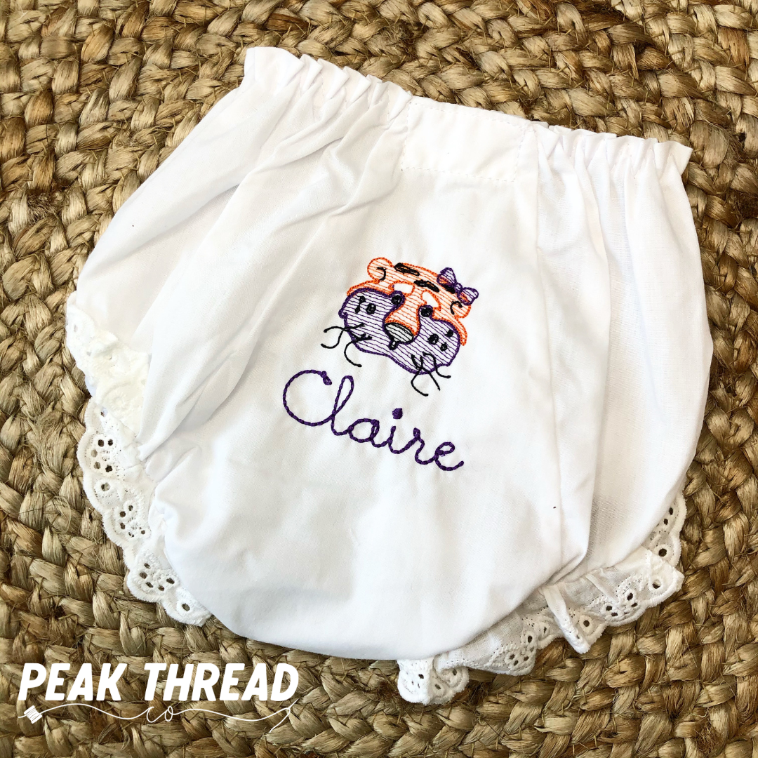 Eyelet Lace Bloomers with Tiger
