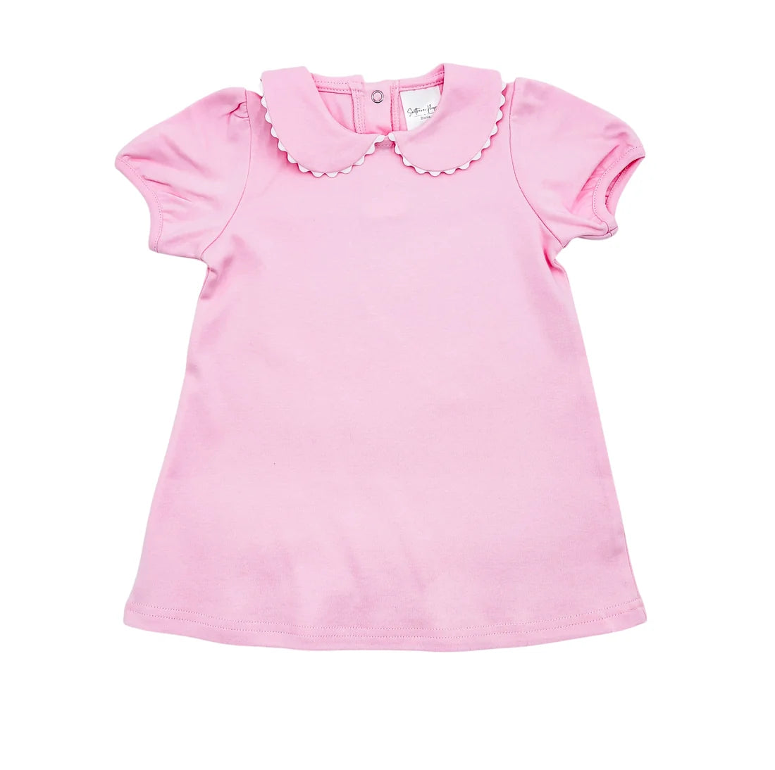 Short Sleeve Scalloped Collar Dress