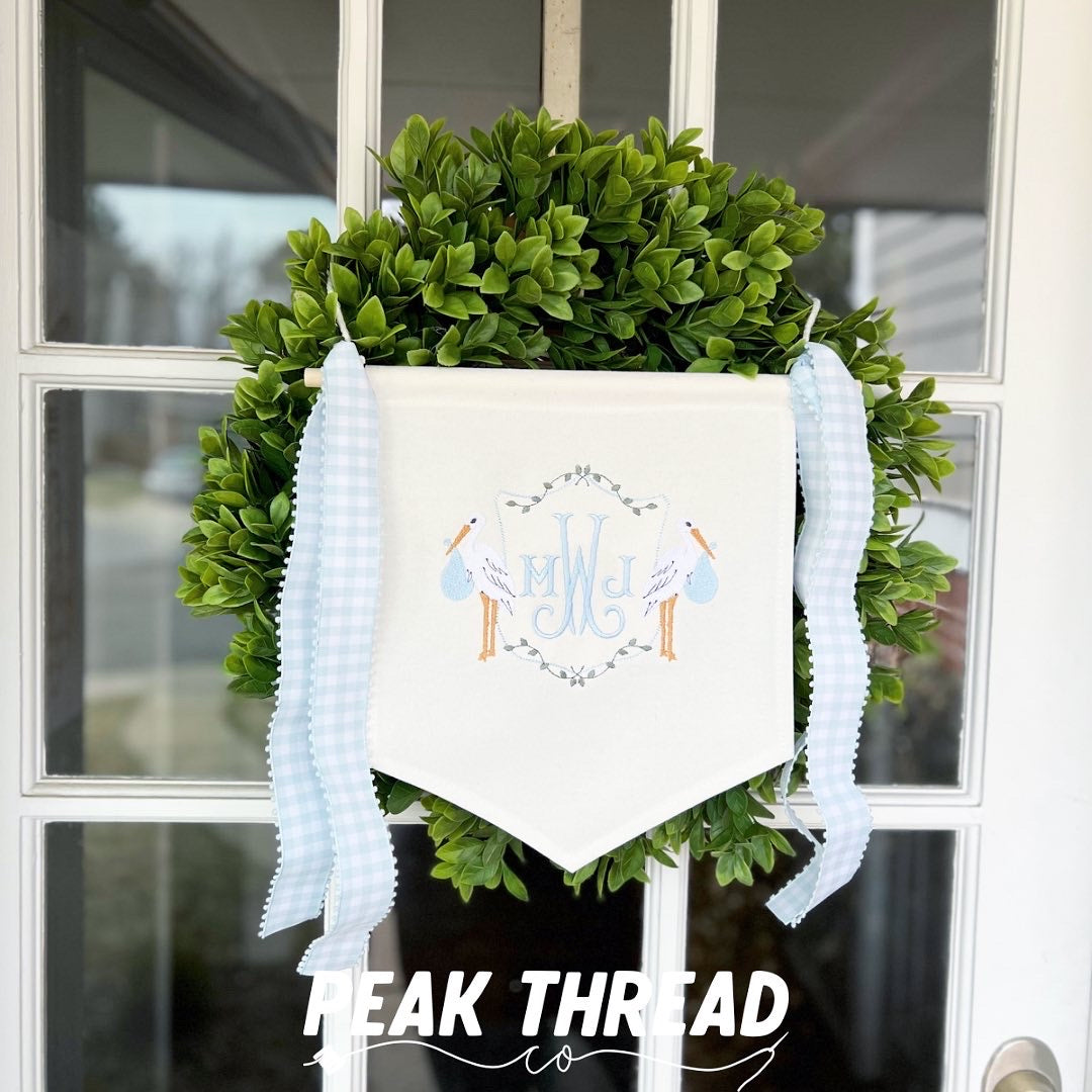 Welcome Baby Stork Banner