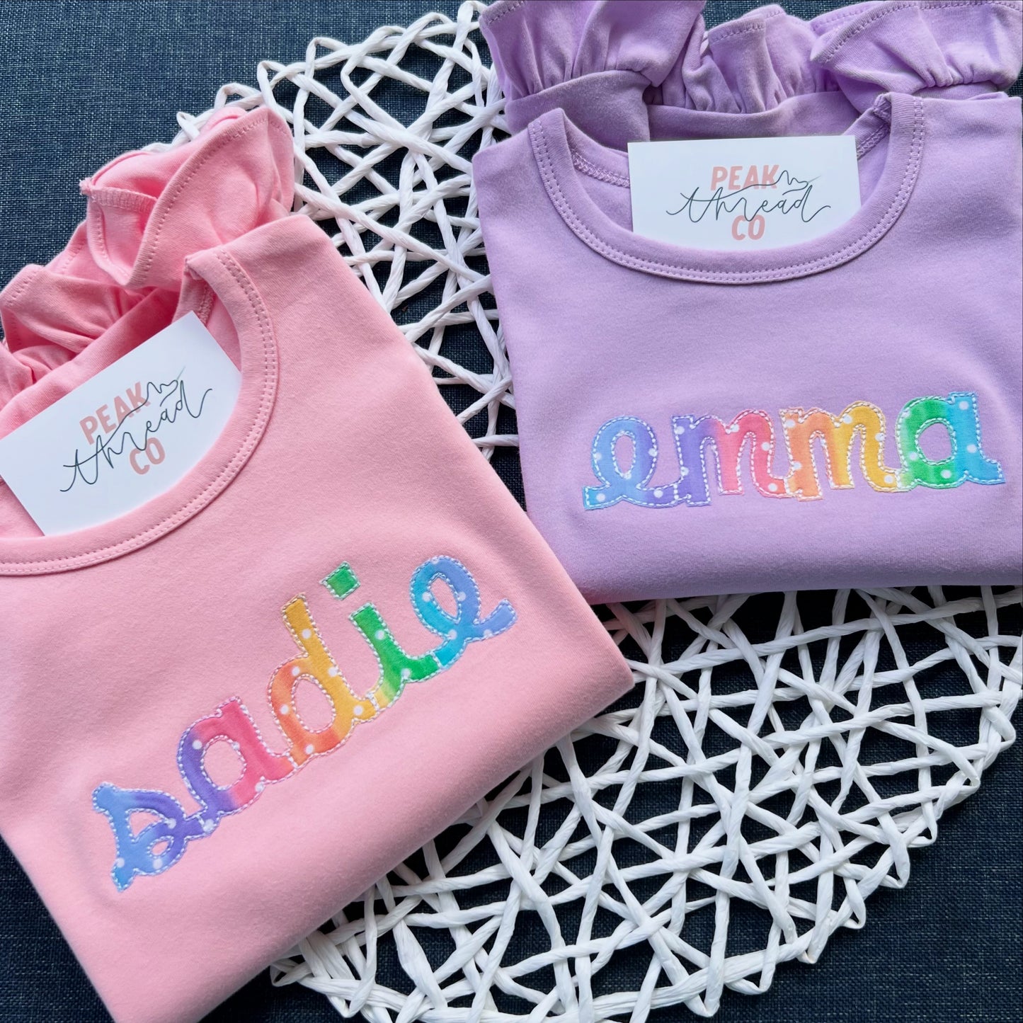 Applique Name Rainbow Tee