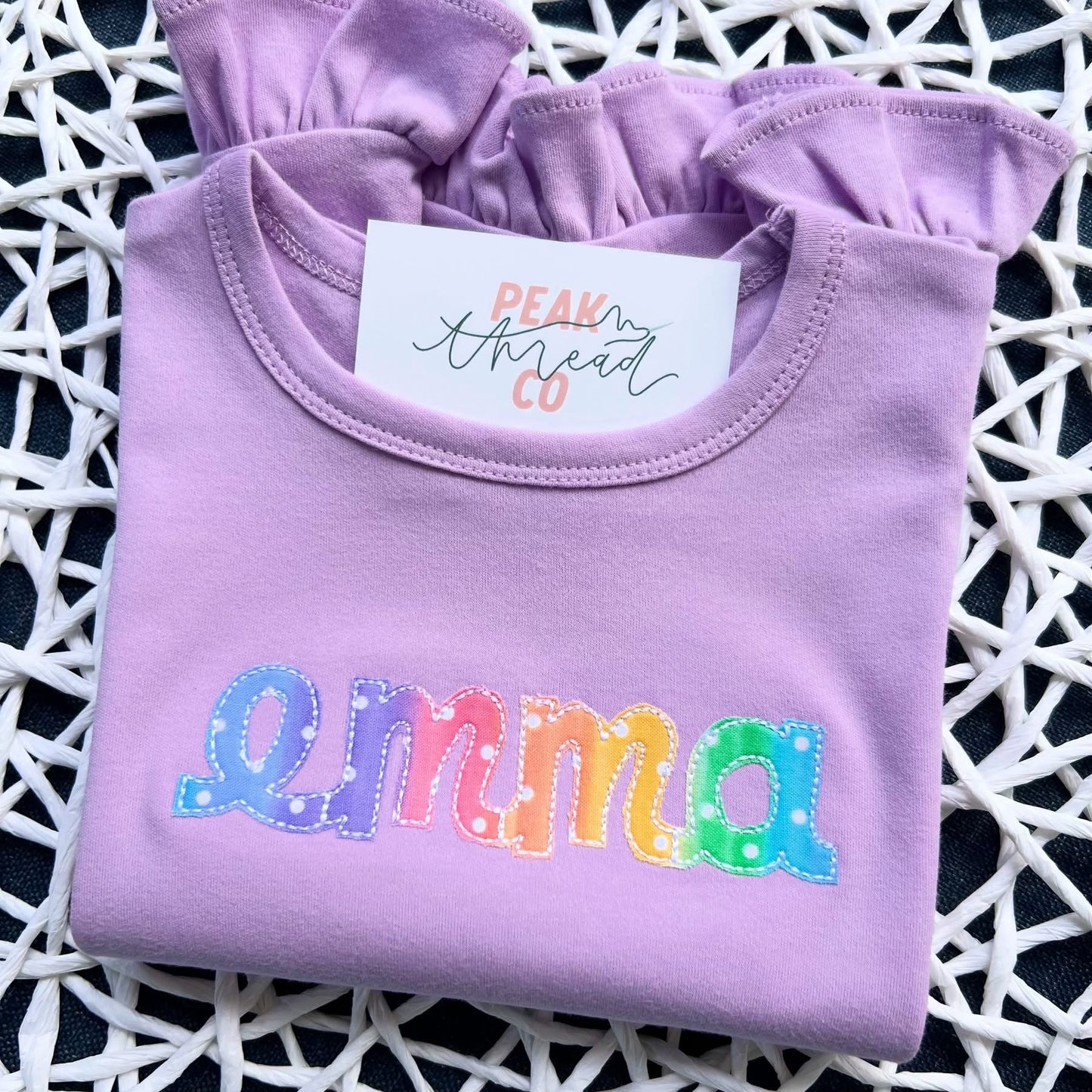 Applique Name Rainbow Tee