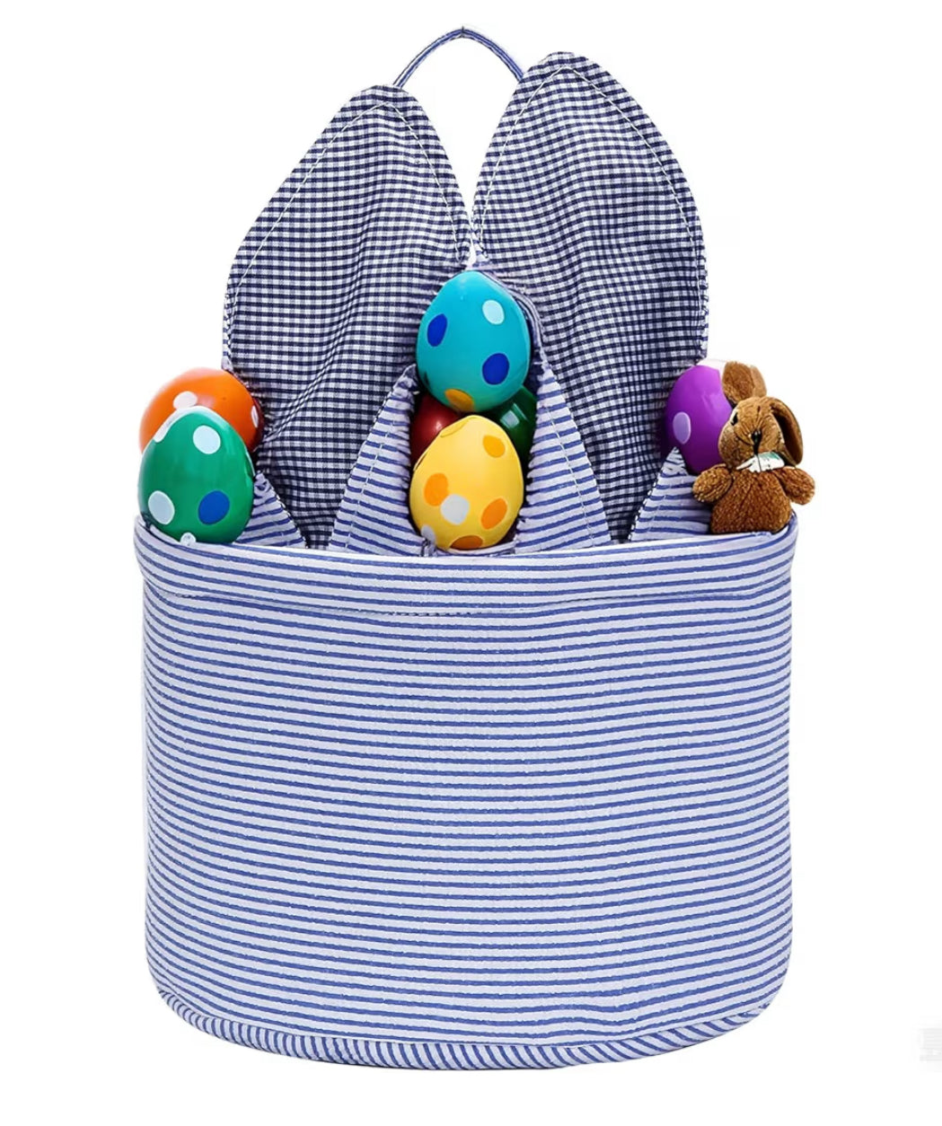 Seersucker Bunny Ear Bucket
