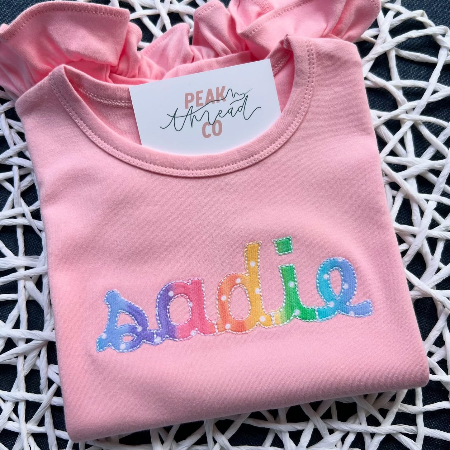 Applique Name Rainbow Tee