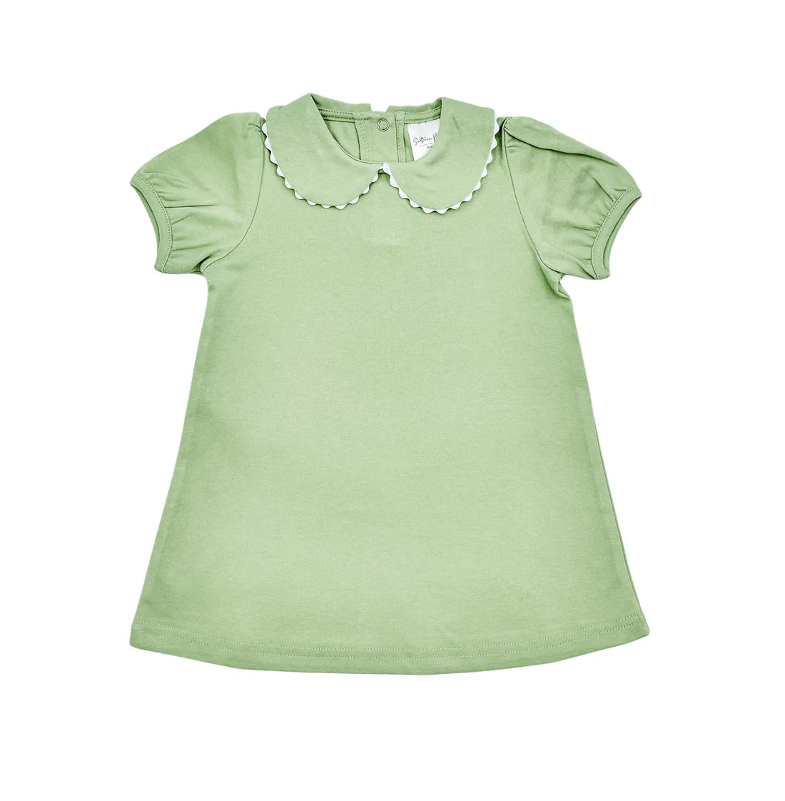 Short Sleeve Scalloped Collar Dress