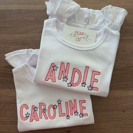 Stars Name Ruffle Tee